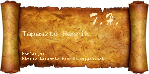 Tapasztó Henrik névjegykártya